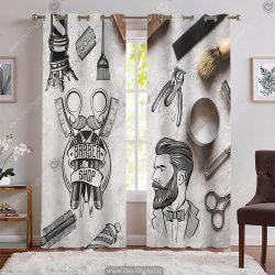 پرده پانچی سه بعدی برای آرایشگاه مردانه