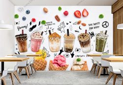 پوستر دیواری بستنی و آبمیوه فروشی