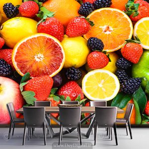 پوستر دیواری انواع میوه های تابستانه