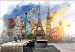 پوستر دیواری مکان های دیدنی جهان برای آژانس مسافربری