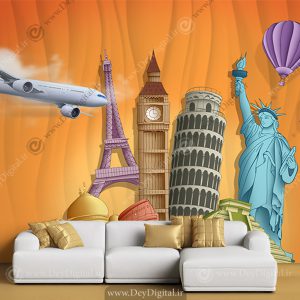 پوستر سه بعدی طرح بناهای دیدنی محبوب جهان
