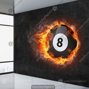 پوستر دیواری باشگاه بیلیارد طرح توپ بیلیارد