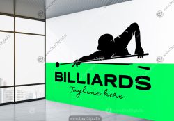 پوستر دیواری سه بعدی برای آموزشگاه بیلیارد