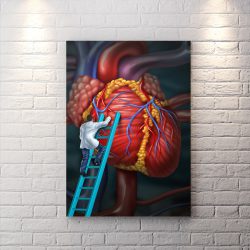 تابلو شاسی دکوراتیو برای مطب دکتر قلب