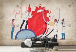 پوستر دیواری مطب دکتر قلب طرح وکتوری
