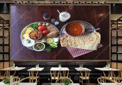 پوستر سه بعدی برای رستوران سنتی طرح دیزی