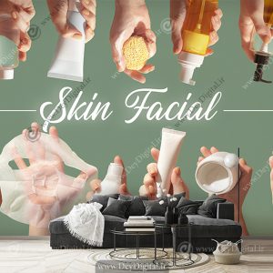 پوستر دیواری سه بعدی کلینیک زیبایی پوست و مو