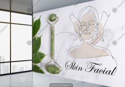 پوستر دیواری فشیال صورت برای کلینیک زیبایی پوست