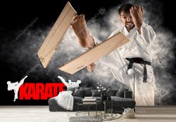 پوستر سه بعدی ورزش رزمی کاراته طرح کارته باز