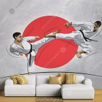 کاغذ دیواری سه بعدی برای ورزش رزمی کاراته