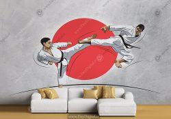 کاغذ دیواری برای باشگاه رزمی کاراته