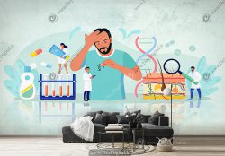پوستر دیواری کاشت مو طرح وکتوری