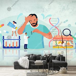 پوستر دیواری کاشت مو طرح وکتوری