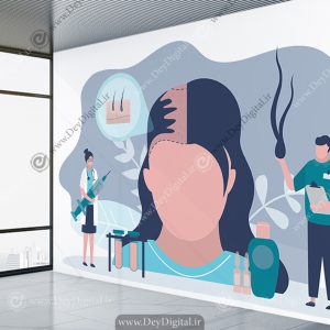 کاغذ دیواری سه بعدی برای کاشت مو