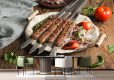 پوستر دیواری سه بعدی نان داغ کباب داغ برای رستوران سنتی