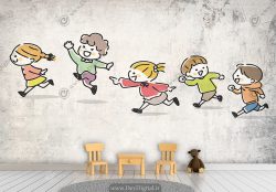 پوستر دیواری سه بعدی طرح کارتونی برای خانه بازی و مهد کودک