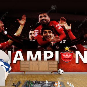کاغذ دیواری سه بعدی طرح تیم فوتبال پرسپولیس