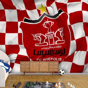 پوستر دیواری سه بعدی طرح پرچم پرسپولیس