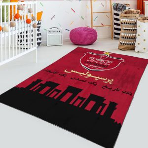 فرشینه چاپی اتاق پسرانه فوتبالی طرح پرسپولیس زمینه تخت جمشید