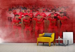 پوستر دیواری تیم باشگاه پرسپولیس برای مدرسه فوتبال