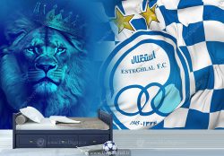 پوستر دیواری سه بعدی طرح پرچم و نماد تیم استقلال
