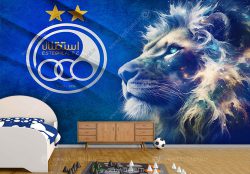 پوستر سه بعدی فوتبالی طرح شیر برای تیم استقلال