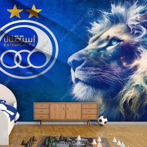 پوستر سه بعدی فوتبالی طرح شیر برای تیم استقلال