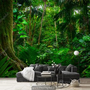 کاغذ دیواری سه عبدی منظرخ سبز جنگل