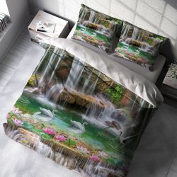 روتختی دونفره سه بعدی طرح منظره و آبشار