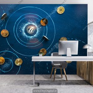 پوستر دیواری سه بعدی طرح ارز دیجیتال