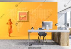 کاغذ دیواری آموزشگاه ارز دیجیتال طرح ان اف تی