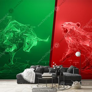 کاغذ دیواری سه بعدی طرح بازار های مالی صعودی و نزولی