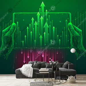 کاغذ دیواری طرح نمودار ارز دیجیتال