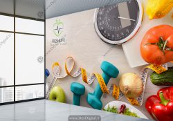 پوستر سه بعدی مطب دکتر تغذیه