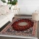 فرشینه سنتی طرح گل شاه عباسی رنگ لاکی