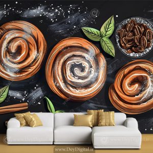 کاغذ دیواری سه بعدی شیرینی فروشی