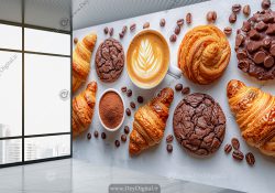پوستر دیواری سه بعدی شیرینی فروشی