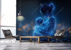 پوستر سه بعدی طرح مادر و نوزاد برای مطب مامایی