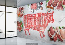 کاغذ دیواری سه بعدی طرح هایپر گوشت