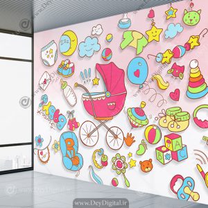 کاغذ دیواری سه بعدی مغازه سیسمونی