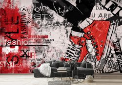 پوستر دیواری گرافیتی برای بوتیک زنانه