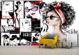کاغذ دیواری سه بعدی فانتزی برای مزون لباس فروشی زنانه
