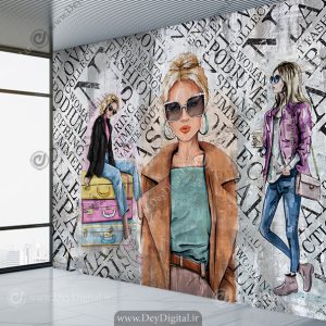 پوستر دیواری بوتیک زنانه طرح مدلینگ لباس