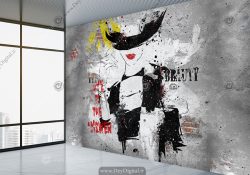 پوستر سه بعدی بوتیک زنانه طرح گرافیتی مدلینگ خانم