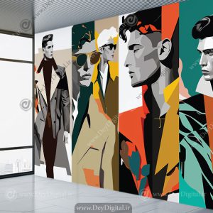 کاغذدیواری سه بعدی بوتیک مردانه