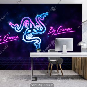کاغذ دیواری سه بعدی ساده و شیک گیمینگ طرح ریزر