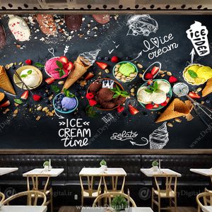 پوستر سه بعدی برای بستنی و آبیموه فروشی