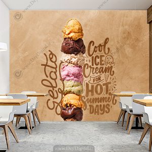 کاغذ دیواری سه بعدی برای بستنی فروشی