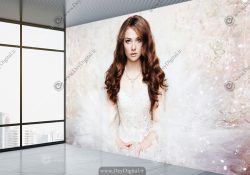 کاغذ دیواری سه بعدی طرح فانتزی عروس