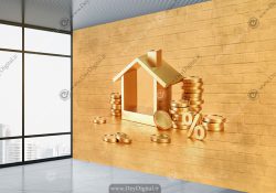 پوستر سه بعدی طرح خانه برای مشاور املاک و شرکت ساختمانی